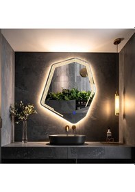 Resim Myrella Günışığı Lazer Kumlamalı Lavabo & Banyo Aynası Dokunmatik Sensörlü 60 X 50 Cm 
