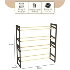 Resim Just Cheap Store 4 Katlı Ahşap Ayakkabılık Diğer 