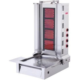 Resim eurofaz Işıkgaz Silverinox Elektrikli 4 Radyanlı Alttan Motorlu Döner Ocağı 