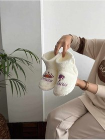 Resim Behtah Kundura Kız Çocuk Kaydırmaz Taban Panduf Pamuk Astarlı Figürlü Çok Amaçlı Okul Kreş Patiği Ev Patiği 