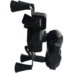 Resim Motosiklet Telefon Tutucu Usb Çıkışlı 
