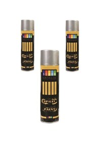Resim Gri Sprey Boya 200 Ml Gümüş Yaldız 3 Adet Gümüş Rengi-gri 