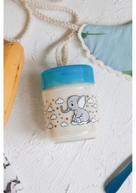 Resim Renga Dolce Desenli 210 Ml Silikon Contalı Cam Mama Kavanozu 222003 Mavi 