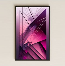 Resim Pembe Geometrik Soyut 3d Şeffaf Pleksi Tablo 