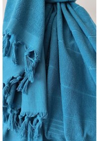 Resim Havlu Peştemal 90x175cm - Yumuşak Ve Yüksek Su Emici - %100 Pamuk Kobalt 