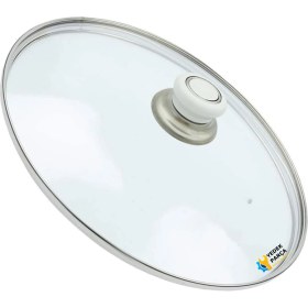 Resim Tencere Sahan Tava Cam Kapağı Kapak 16 cm Beyaz Tutma Tepesi 