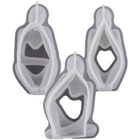 Resim Dıy Reçine Beton El Sanatları İçin 3 Stilleri Soyut Düşünür Şekli Silikon Kalıplar C 