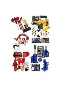 Resim Trafik Set Çantalı Akü Takviye Kablosu Kriko Hava Kompresörü Seti Lastik Tamir Kiti 5 Liset 