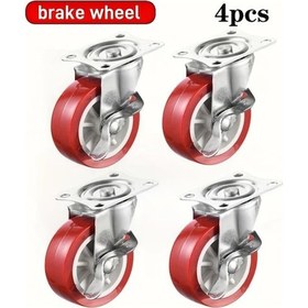 Resim Dashanshop 1.5 Inç Pvc 4 Adet Frenli Küçük Tekerlek: El Arabaları Ve Mobilya İçin 