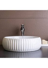 Resim Lena - Tezgah Üstü Porselen Lavabo - E-4161- Beyaz 