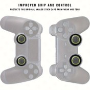 Resim 4 Adet XAHPOWER Silikon Işıklı Kumanda Kolu Kavramaları, PS4/PS3/PS2/Xbox One/360 için Yeniden Kullanılabilir Tak-Çıkar Analog Çubuk Başlıkları, Gelişmiş Kontrol ve Aşınma Koruması 