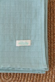 Resim elibaby %100 Organik Pamuk Çift Katlı Müslin Örtü Nil Yeşili (75x85 CM) 