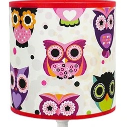 Resim Şenay Aydınlatma Çocuk Odası Masa Lambası Kumaş AbajurBaykuş 