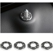 Resim Gaojunshop01 Kırmızı 4 Adet Pvc Kapı Kilidi Çekme Kolu Başlığı Bling Kristal İç Dekorasyon Stickeri 
