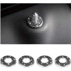 Resim Gaojunshop01 Kırmızı 4 Adet Pvc Kapı Kilidi Çekme Kolu Başlığı Bling Kristal İç Dekorasyon Stickeri 
