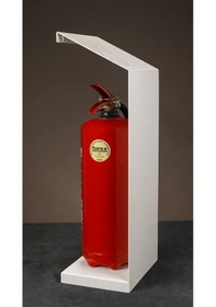 Resim Yangın Tüpü Duvar Tutucu, Maksimum 60 Cm'ye Kadar Yangın Söndürücüler İçin, 25x20x67,75cm, Beyaz 