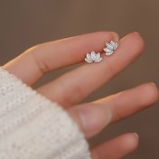 Resim 1 Çift Lotos Çiçeği Küpe için Zarif - Ruhani Tarz İçin Zarif Trend, Kızlar İçin Mükemmel Tatil Hediyesi 