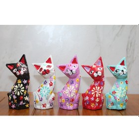 Resim Ahşap 5'li Kedi Seti Model 2 - 9065520418293do 