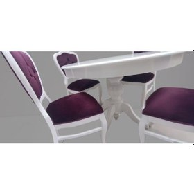 Resim Masa Sandalye Takımı Ihlamur Baba Ayak Model Mdf Tabla 100 Cm Açıl El Yapımı 