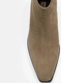 Resim Vargas Vizon Süet Hakiki Deri Kısa Topuklu Bot Vizon 