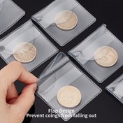 Resim 12/24/36/50 adet PVC Madeni Para Çantası Seti Madeni Para Koruma Kılıfı Plastik Madeni Para Kılıfı Şeffaf Depolama Madeni Para Kutusu Madeni Para Takı ve Küçük Öğeler için Aksesuarlar 