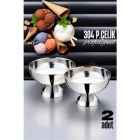 Resim Dondurma Kasesi 304 Paslanmaz Çelik Profesyonel 2 Adet 
