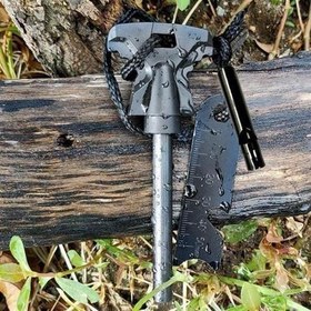 Resim Büro Ev Ofis Kamp Keyfi için Acil Düdüklü Magnezyum Ateş Başlatıcı Çubuk Kiti 