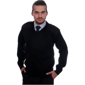 Resim Güvenlik Kazak Erkek V Yaka Siyah 