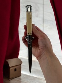 Resim Orjinal Lux Tam Otomatik İtalyan Sustalı Çakı Krem - Gümüş 2210 