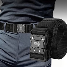 Resim Hızlı Çıkarma Tokalı Kadın Taktik Kemer - Dayanıklı Kanvas İş Kemerleri için Dış Mekan Eğitimi, Plaj, Günlük ve Spor Giyim - Her Gün Kullanım İçin Ayarlanabilir Uyum, Çok Yönlü Aksesuar, Güçlendirilmiş Dikiş, Yaşam Tarzı 