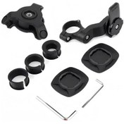 Resim Wezone Motosiklet Bisiklet Telefon Tutucu 360 Döner, Şok Emici Ve Çift Kilitleme Sistemi, Siyah 143a + X2 Adaptör 