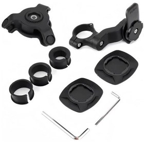 Resim Wezone Motosiklet Bisiklet Telefon Tutucu 360 Döner, Şok Emici Ve Çift Kilitleme Sistemi, Siyah 143a + X2 Adaptör 