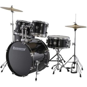 Resim Ludwig Accent Fuse LC19011 Black Sparkle Akustik Davul Seti 