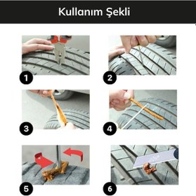 Resim Go İthalat 6 Parça Araba Motosiklet Otomobil Bisiklet Lastik Tamir Kiti Araç Bakım Seti 