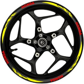 Resim habune Honda kırmızı yazılı Prim Kalite sarı pençe Şeritli, Su-Nem Dayanıklıı 