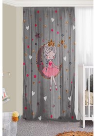 Resim Prenses Kalpli Çift Kanatlı Çocuk Odası Fon Perde 