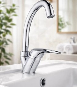 Resim Lavabo Bataryası Sıcak Soğuk Çift Girişli Klasik Borulu Banyo Musluğu 