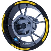 Resim Reflektif Koyu Sarı Double Stripe Jant Şeridi Sticker Çınar Extreme 