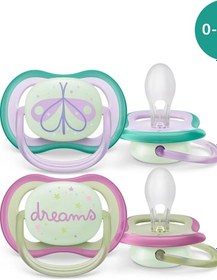 Resim Philips Avent Ultra Air Gece Emziği 0-6 Ay 2'li Paketscf376/19 Bebek Mavisi - Turkuaz 
