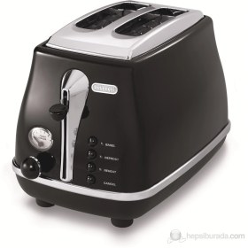 Resim DeLonghi CTO 2003 Icona 2 Dilimli Ekmek Kızartma Makinesi-Siyah 