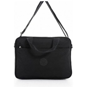Resim Sanmorris Unisex Krinkıl Siyah Renkli Suya Dayanıklı Laptop Bölmeli Çapraz-el Askılı Evrak Ve Laptop Çantası Siyah 