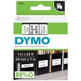 Resim Dymo 53713 S0720930 Beyaz/Siyah D1 Yedek Şerit 24 MM X 7 M 