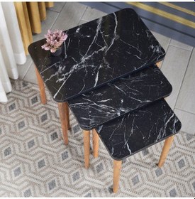 Resim Falez Mobilya Aksesuar Ahşap Torna Ayak Kr Zigon Sehpa 4 Renk Seçeneği 