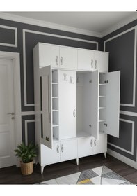 Resim Averon Portmanto Vestiyer Ayakkabılık Dolap Byz - M2 Beyaz 