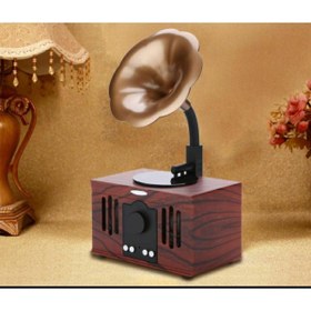 Resim AS80 Nostaljik Mini Dekor Retro Dizayn Gramofon Bluetooth USB FM Radyo 