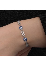 Resim Gümüş Nazar Boncuklu Sonsuzluk Kadın Bileklik Gümüş - Rose Gold 