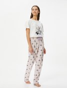 Resim Looney Tunes Lisanslı Pijama Takımı Baskılı Bisiklet Yaka Pamuklu 