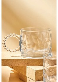 Resim Sava Home Perotti Ringo Stone 2'li 325 Ml Cam Kupa Boncuklu Kulp 