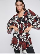 Resim Koton Desenli Kuşaklı Kimono Siyah Desenli 3wak50006cw 3WAK50006CW9D9 Siyah 