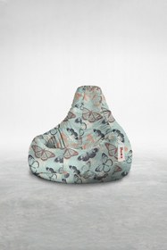 Resim earmut Damla Xl Premium Tasarım Kelebekler Desenli Armut Koltuk 